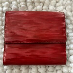 LV Epi Red Leather mini wallet Vintage